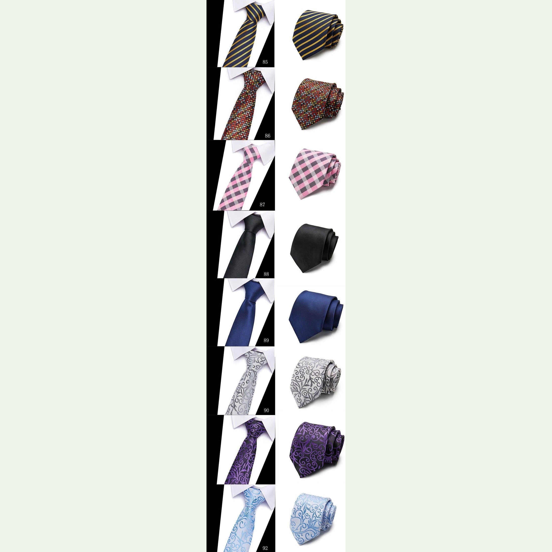 Colorful Silk Neck Ties Formal Professional Slim Ties - VacationGrabs