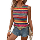 Colorful sleeveless top for women with vibrant patterns, perfect for summer outings and casual wear