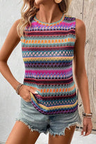 YNIQUE colorful sleeveless top for women featuring vibrant patterns and a stylish design