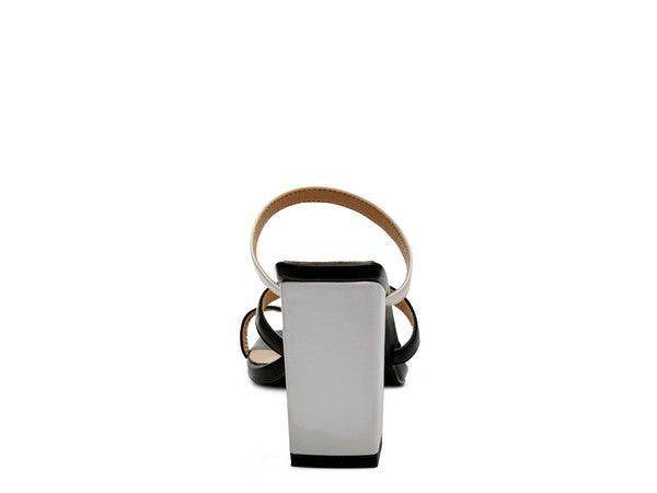 Back view of comfortable block heel shoes by Rag Company showcasing sleek design and sturdy heel