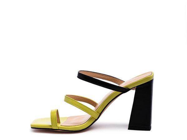 Stylish yellow and black Rag Company comfortable block heel shoes for modern women's fashion