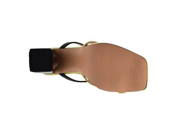 Sole view of comfortable block heel shoes by Rag Company with stylish design and sturdy support