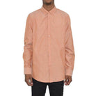 WEIV Comfortable business shirts for men in light orange with a classic collar and front pocket