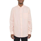 WEIV Men's Light Pink Comfortable Business Shirts for Men with Long Sleeves and Button Front