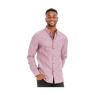 WEIV Men's Comfortable Business Shirts for Men in Burgundy with Button Closure and Classic Fit