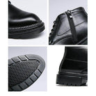 VacationGrabs comfortable mens dress shoes featuring a polished black finish and durable sole