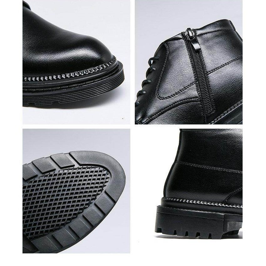 VacationGrabs comfortable mens dress shoes featuring a polished black finish and durable sole
