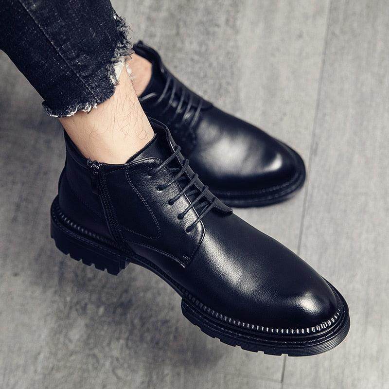 Stylish black comfortable mens dress shoes with durable soles for versatile wear