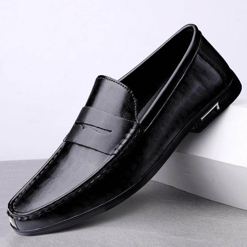 Stylish black comfortable office loafers men with sleek design and soft material for all-day wear