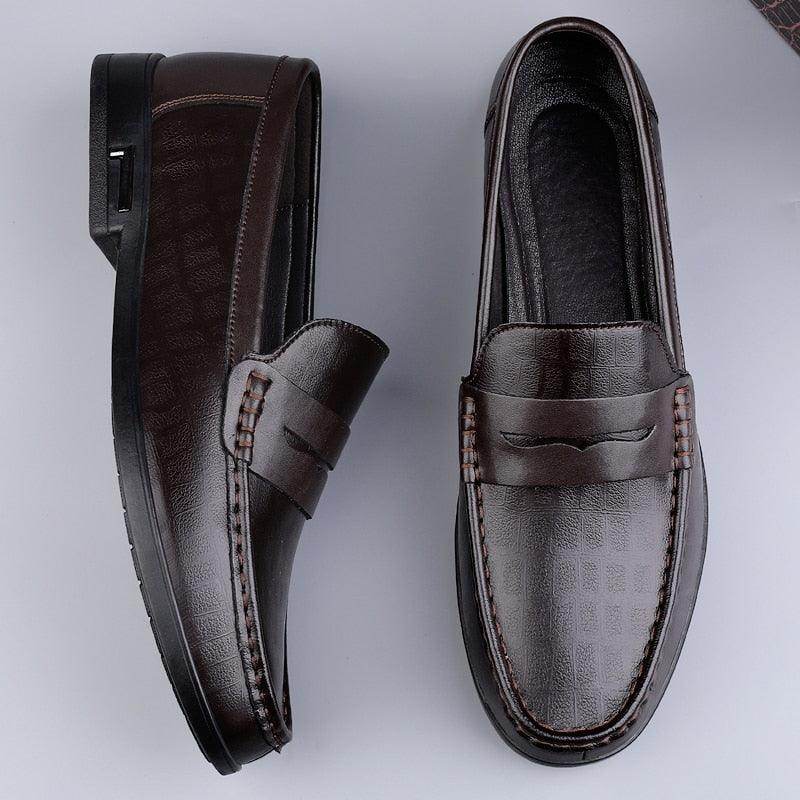 Stylish brown comfortable office loafers men with sleek design for professional attire