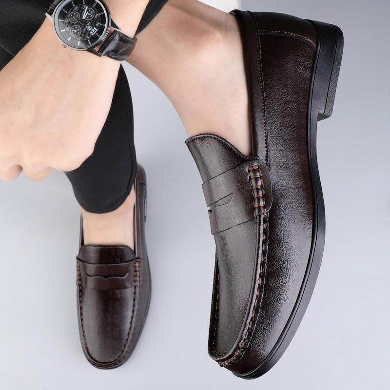 Brown comfortable office loafers men with stylish design for work and casual wear