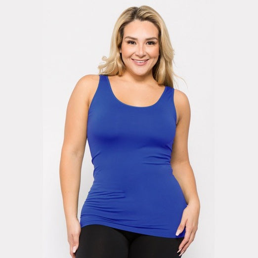 Yelete comfortable plus size tank tops in vibrant blue for a stylish and relaxed fit