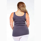 Yelete comfortable plus size tank tops in gray, featuring a fitted design for casual wear