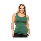 Yelete comfortable plus size tank tops in green, perfect for casual wear and layering
