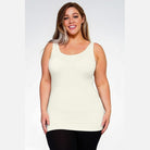 Yelete comfortable plus size tank tops in white, featuring a flattering fit for everyday wear