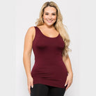 Yelete comfortable plus size tank tops in burgundy with a flattering fit for all-day wear