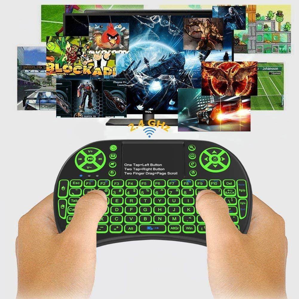 Compact keyboard for travel with backlit keys and touchpad for easy gaming and browsing