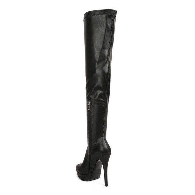 Confetti Stretch Pu High Heeled Long Boots - VacationGrabs