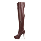 Confetti Stretch Pu High Heeled Long Boots - VacationGrabs