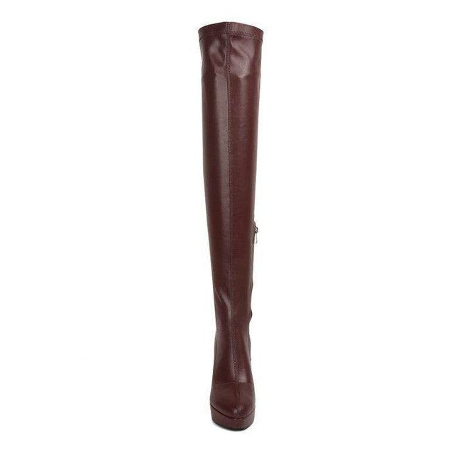 Confetti Stretch Pu High Heeled Long Boots - VacationGrabs