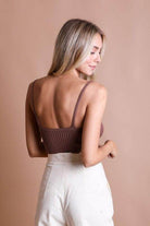 Contour Rib Knit Brami Lounge Top - VacationGrabs