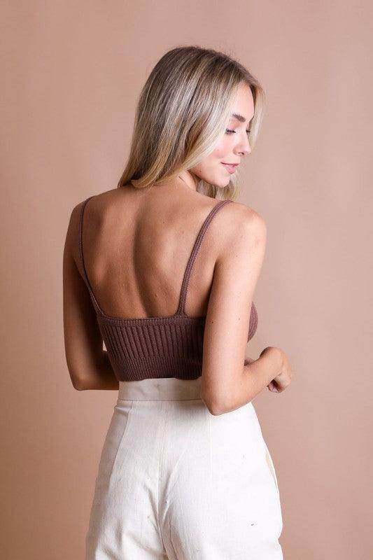 Contour Rib Knit Brami Lounge Top - VacationGrabs