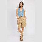Contrasted Bermuda Shorts - VacationGrabs