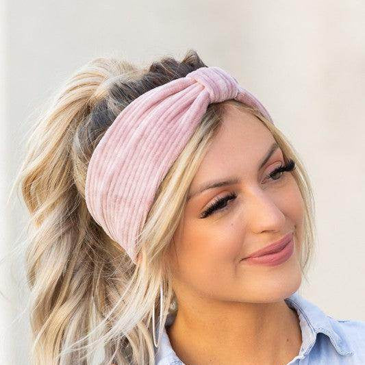 Aili's Corner pink corduroy hair wrap for stylish women's hair accessories