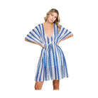 Cotton Bleu by Nu Lab Tied Striped Plunge Half Sleeve - VacationGrabs