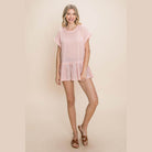Cotton Bleu by Nu Label Striped Ruffled Short Sleeve Top - VacationGrabs