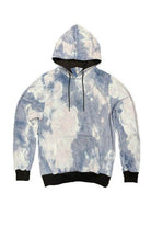 WEIV cotton tie dye sweatshirt in blue and white with a comfortable hood and front pocket
