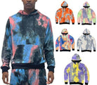 Men's cotton tie dye sweatshirt in multiple vibrant colors with a comfortable hood and modern fit