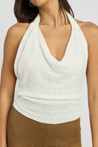 Cowl Neck Halter Top - VacationGrabs
