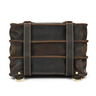 Back view of a Crazy Horse Leather Backpack featuring durable straps and sturdy construction for travel