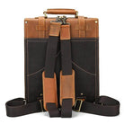 Back view of Crazy Horse Leather Backpack showcasing adjustable straps and sturdy design
