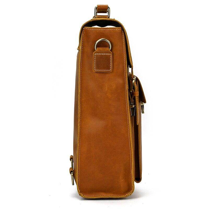 Side view of a VacationGrabs backpack made from crazy horse leather bags for durability and style