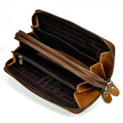Crazy Horse Leather Wallets For Men And Women Double Zipper - VacationGrabs