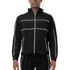 Criss Cross Tape Stripe Track Jacket - VacationGrabs
