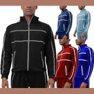 Criss Cross Tape Stripe Track Jacket - VacationGrabs