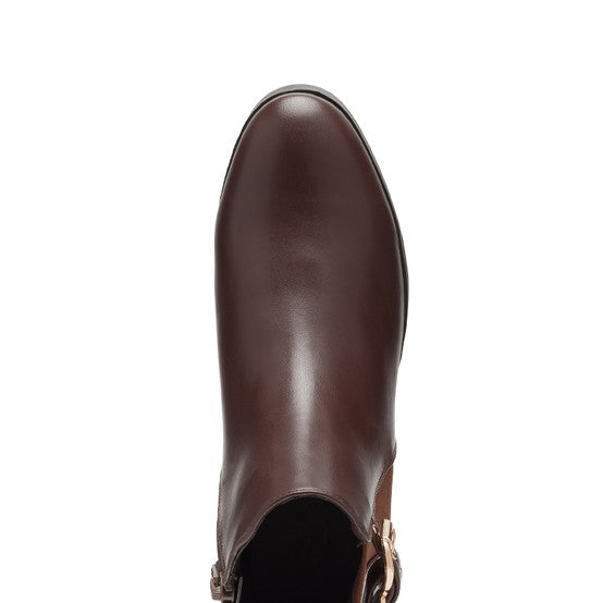 Brown Rag Company croc detail ankle boot for women with stylish buckle accent for trendy outfits