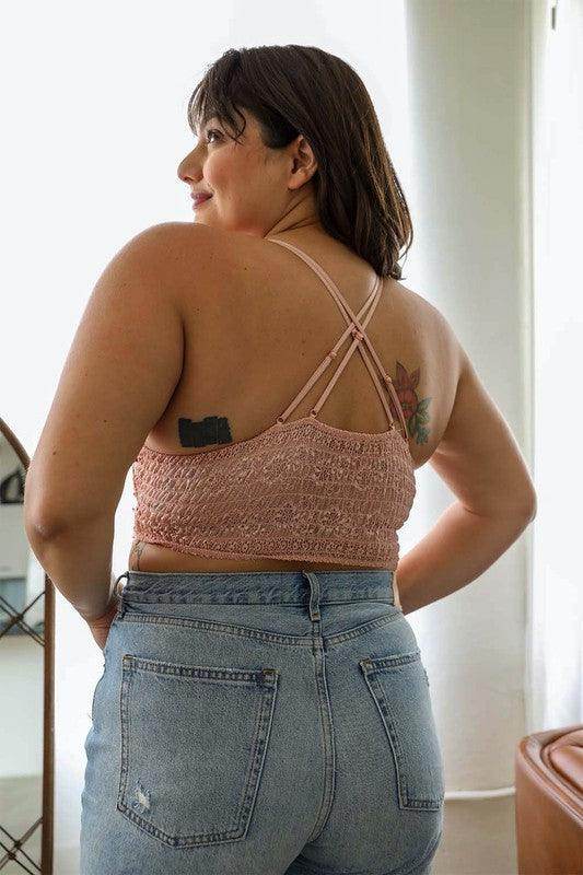 Crochet Daisy Longline Bralette Plus - VacationGrabs