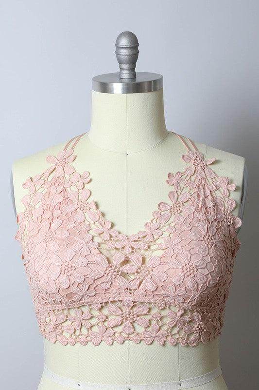 Crochet Daisy Longline Bralette Plus - VacationGrabs