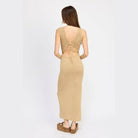 Crochet Maxi Dress With Back Tie Detail - VacationGrabs