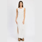Crochet Maxi Dress With Back Tie Detail - VacationGrabs