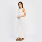 Crochet Maxi Dress With Back Tie Detail - VacationGrabs