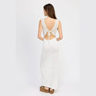 Crochet Maxi Dress With Back Tie Detail - VacationGrabs