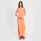 Crochet Maxi Dress With Back Tie Detail - VacationGrabs