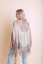 Crochet Medallion Tassel Kimono - VacationGrabs