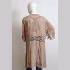 Crochet Open Patch Longline Kimono - VacationGrabs