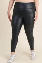 Curvy Og Foil High Waist Leggings - VacationGrabs